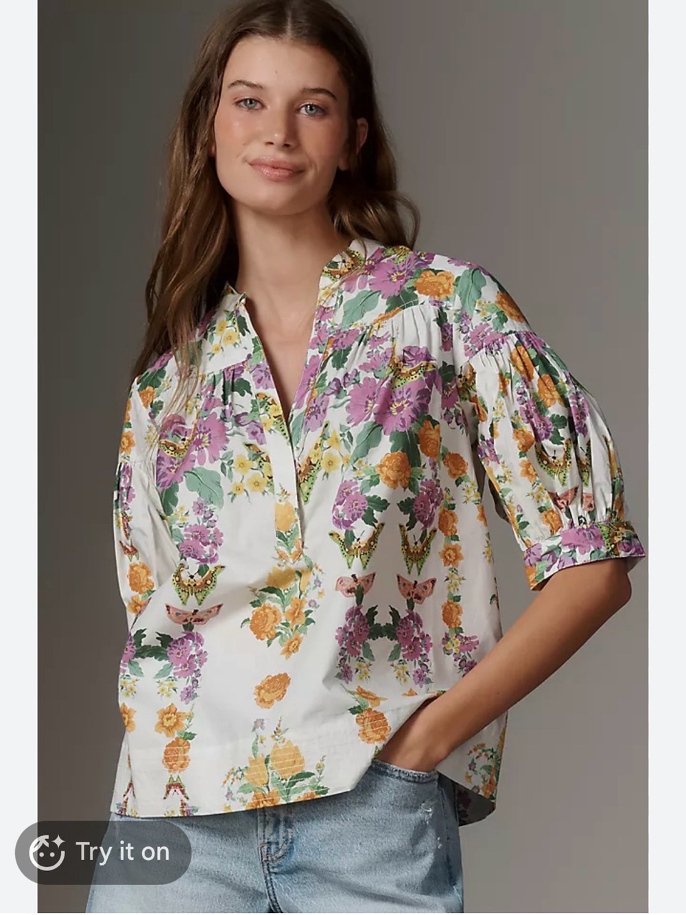 Anthropologie Darcey Popover Swing Top - Picture 1 of 9